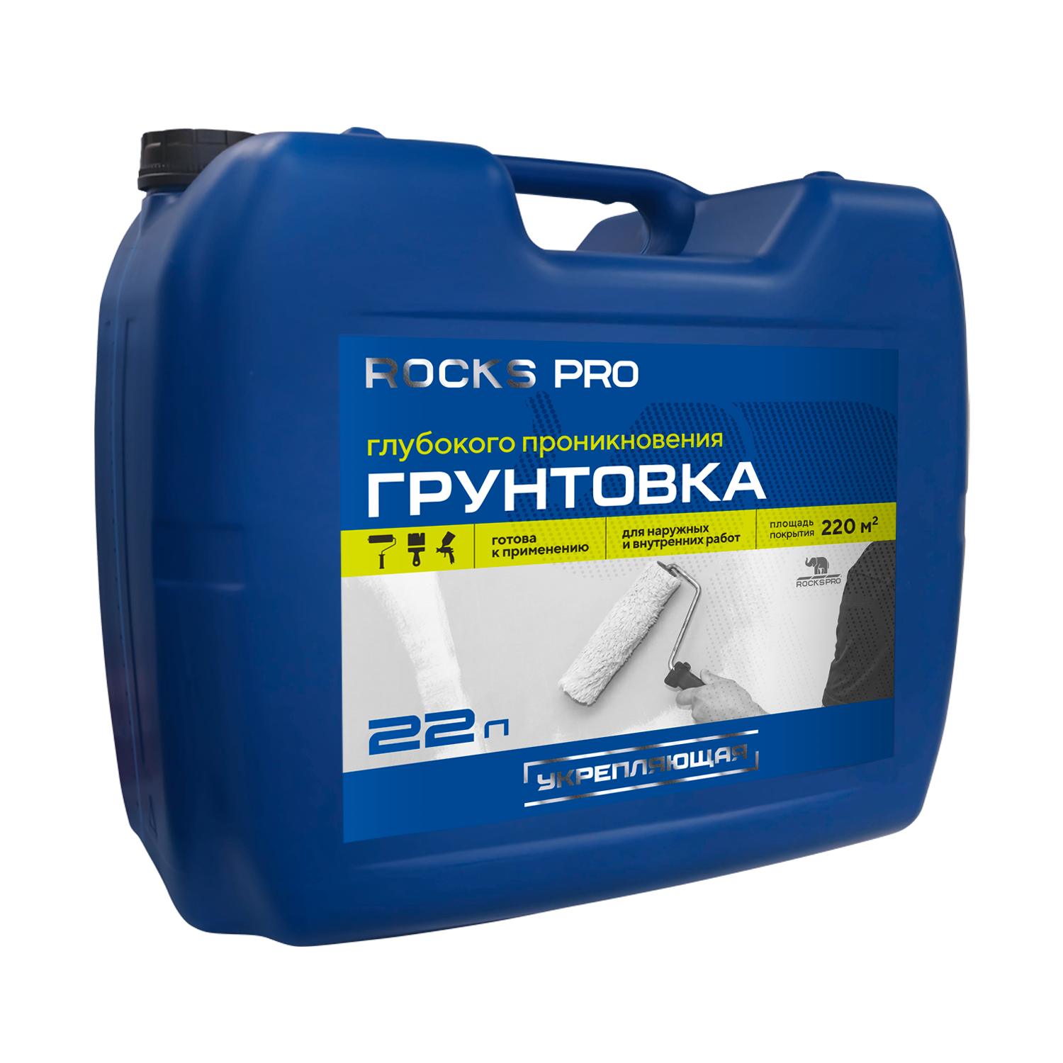 Изображение товара Глубокопроникающая грунтовка Rocks Pro 22л для внутренней и наружной отделки Изображение товара Глубокопроникающая грунтовка Rocks Pro 22л для внутренней и наружной отделки