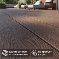 Изображение товара Террасная доска ДПК T-Decks цвет Венге 150x25x3000 мм двусторонняя вельвет/структура древесины 0.45 м² Изображение товара Террасная доска ДПК T-Decks цвет Венге 150x25x3000 мм двусторонняя вельвет/структура древесины 0.45 м²