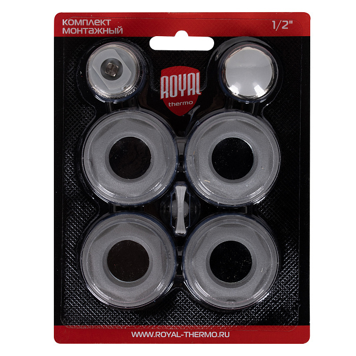 Изображение товара Монтажный комплект для радиаторов Royal Thermo 1"x1/2" из стали серый Изображение товара Монтажный комплект для радиаторов Royal Thermo 1"x1/2" из стали серый