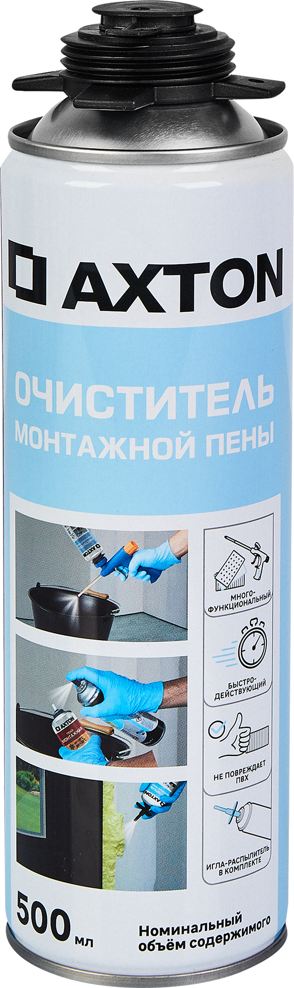 Изображение товара Очиститель монтажной пены Axton 500 мл Изображение товара Очиститель монтажной пены Axton 500 мл