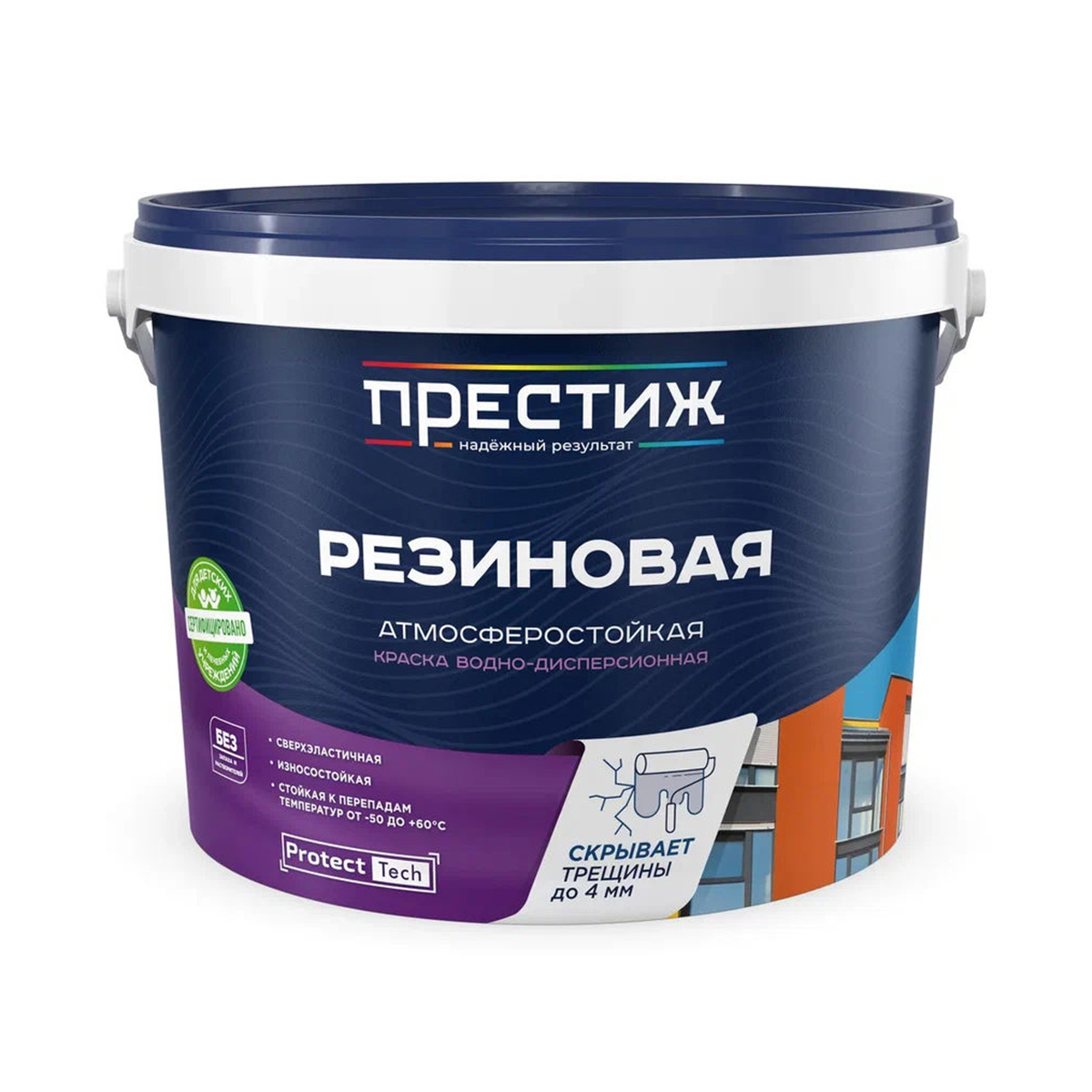 Изображение товара Резиновая краска Престиж матовая 10 л для фасадных и внутренних работ Изображение товара Резиновая краска Престиж матовая 10 л для фасадных и внутренних работ