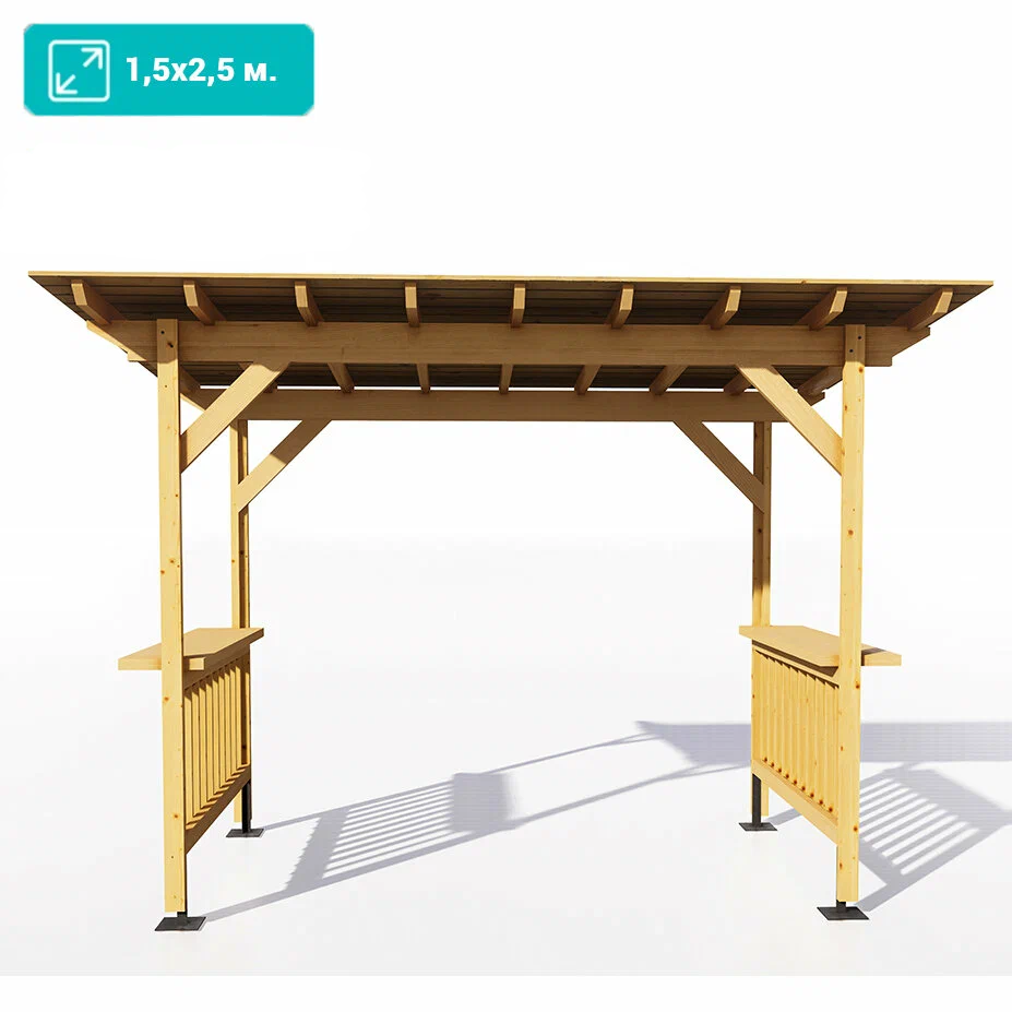 Изображение товара Беседка садовая Пикник 2.5 м x 150 м x 2.18 м натуральное дерево Изображение товара Беседка садовая Пикник 2.5 м x 150 м x 2.18 м натуральное дерево