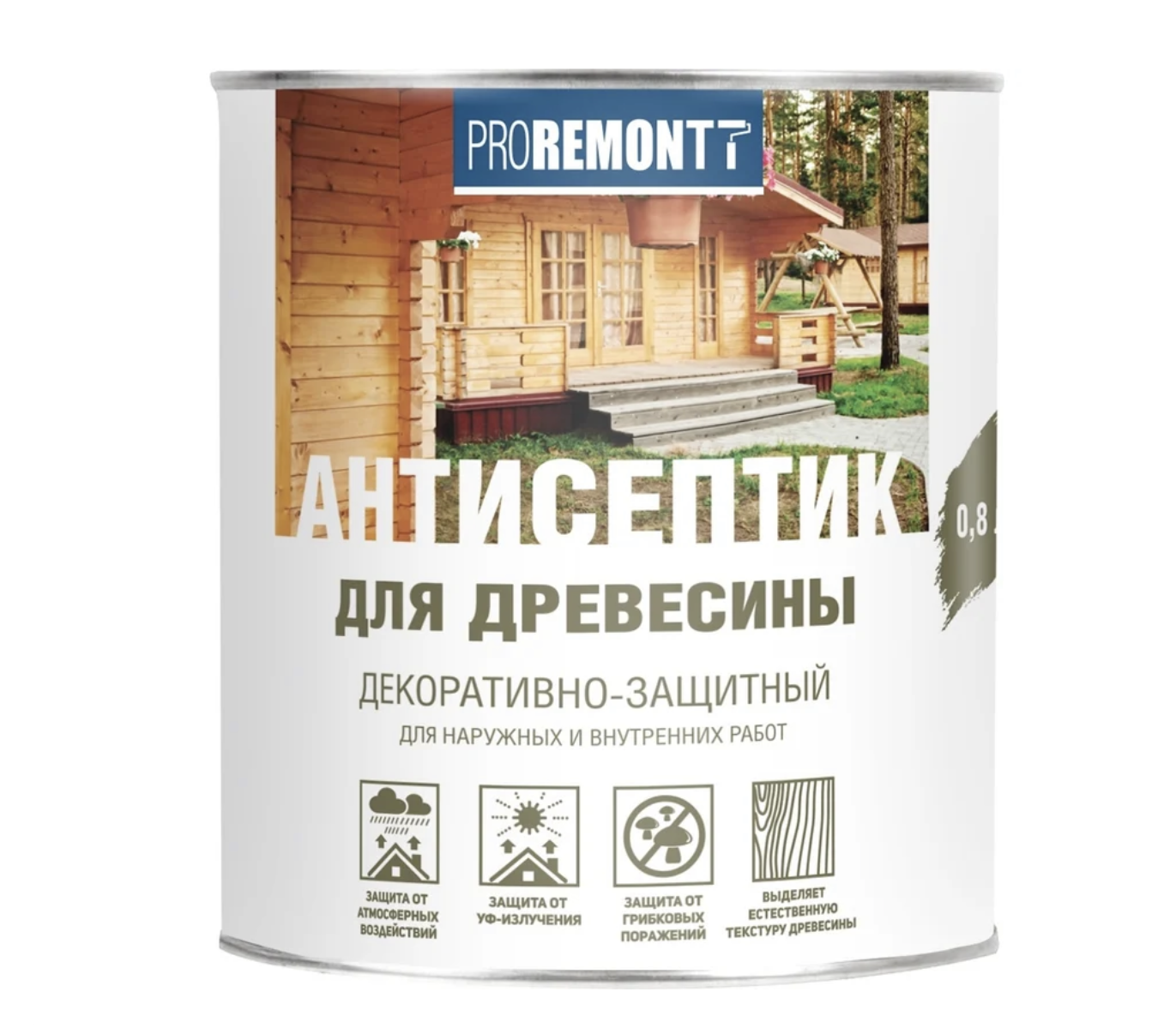 Изображение товара Защитно-декоративный антисептик лессирующий фактуру Proremont матовый цвет махагон 2.5 л