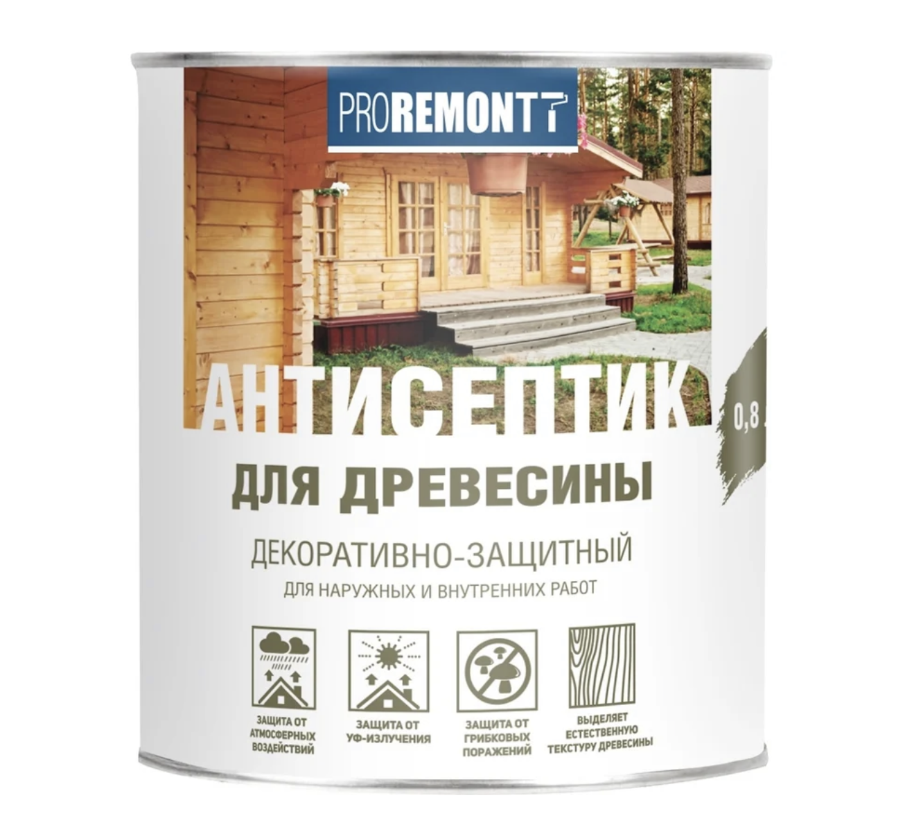 Изображение товара Защитно-декоративный антисептик лессирующий фактуру Proremont матовый цвет тик 2.5 л Изображение товара Защитно-декоративный антисептик лессирующий фактуру Proremont матовый цвет тик 2.5 л