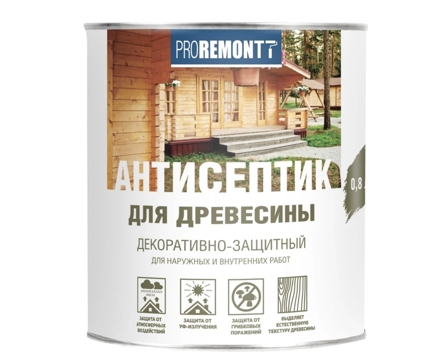 Изображение товара Защитно-декоративный антисептик лессирующий фактуру Proremont матовый цвет орегон 9 л Изображение товара Защитно-декоративный антисептик лессирующий фактуру Proremont матовый цвет орегон 9 л