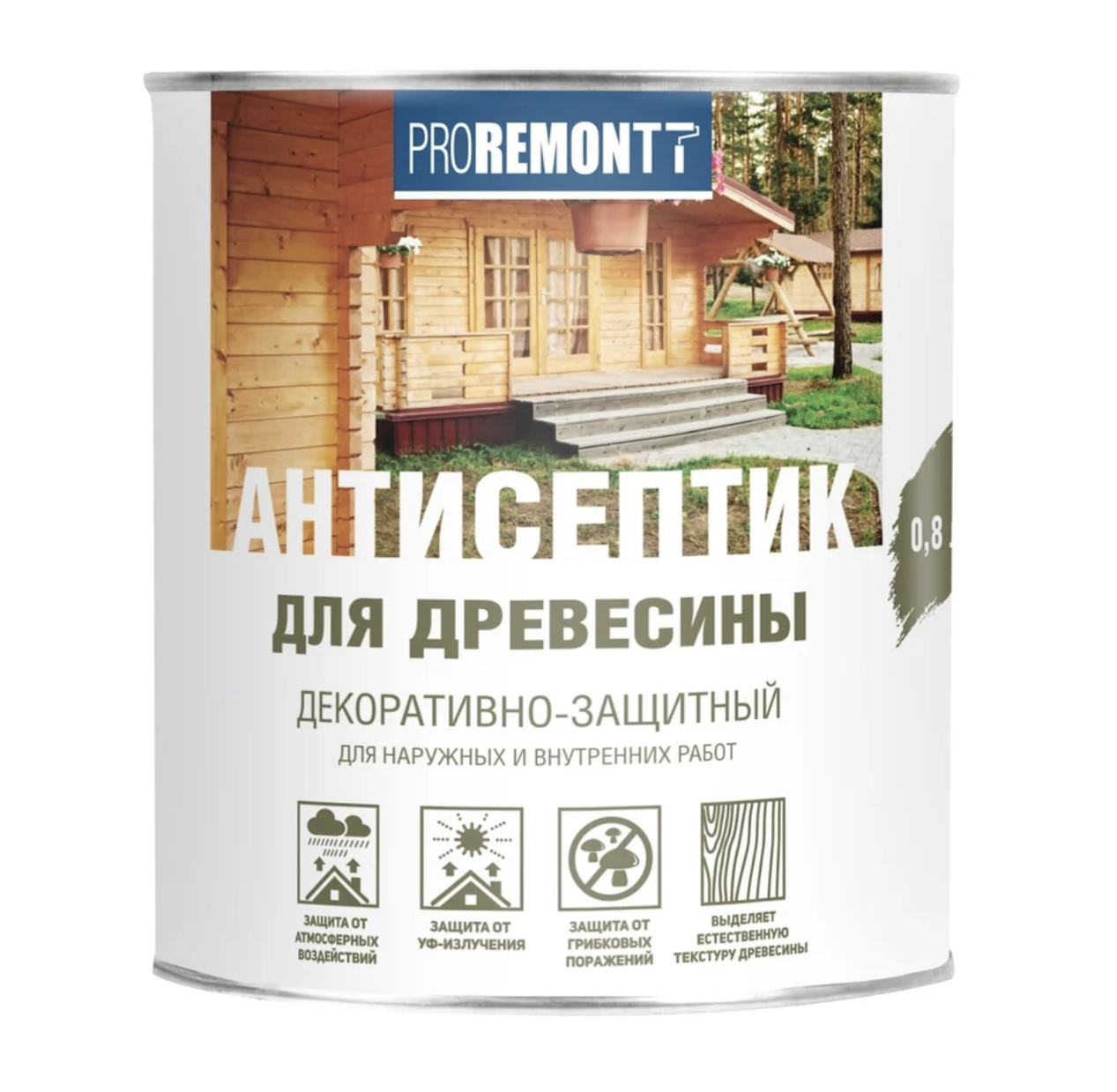 Изображение товара Защитно-декоративный антисептик лессирующий фактуру Proremont матовый цвет орех 2.5 л Изображение товара Защитно-декоративный антисептик лессирующий фактуру Proremont матовый цвет орех 2.5 л