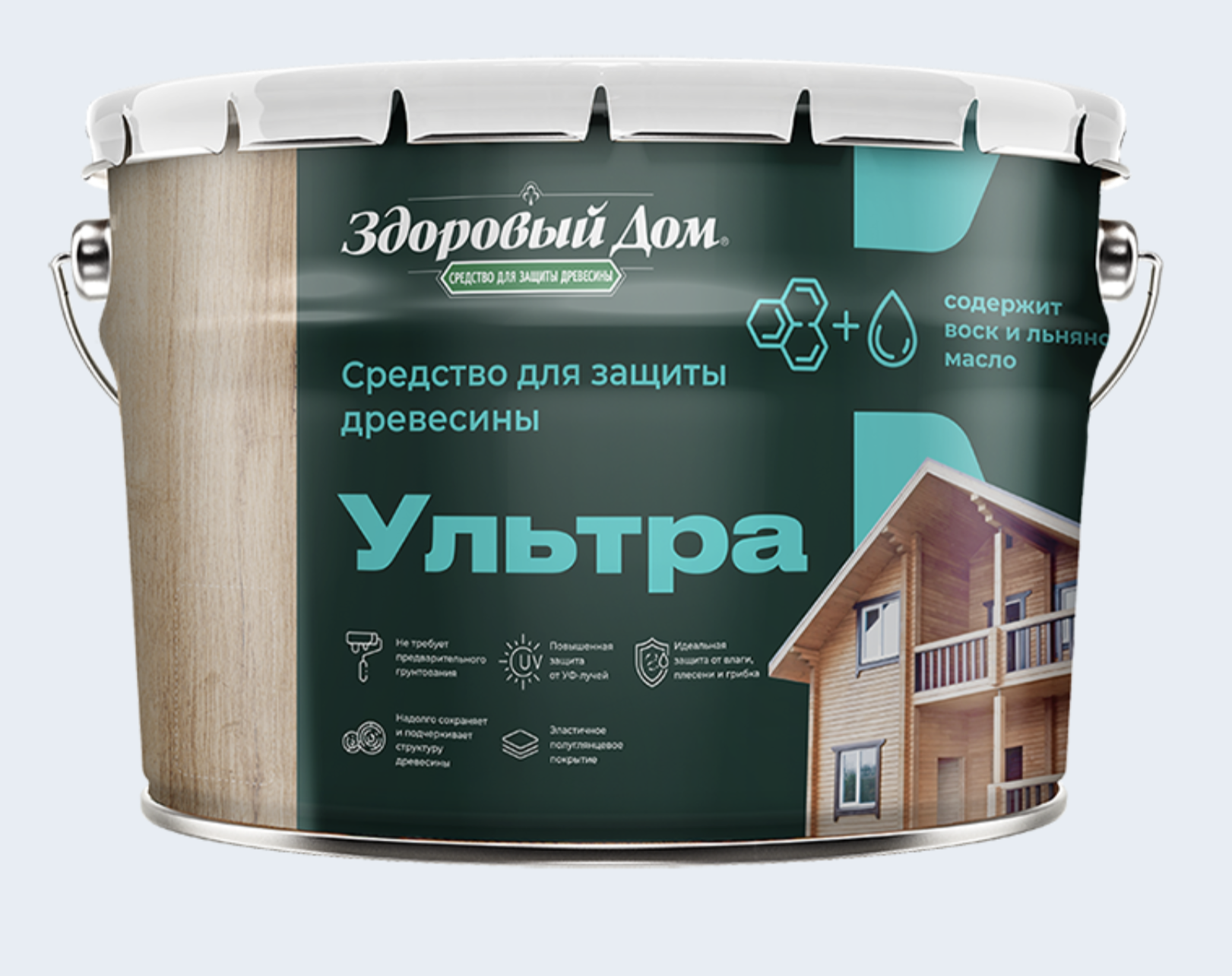 Изображение товара Защитно-декоративный антисептик лессирующий фактуру Здоровый Дом полуглянцевый цвет дуб 0.8 л Изображение товара Защитно-декоративный антисептик лессирующий фактуру Здоровый Дом полуглянцевый цвет дуб 0.8 л