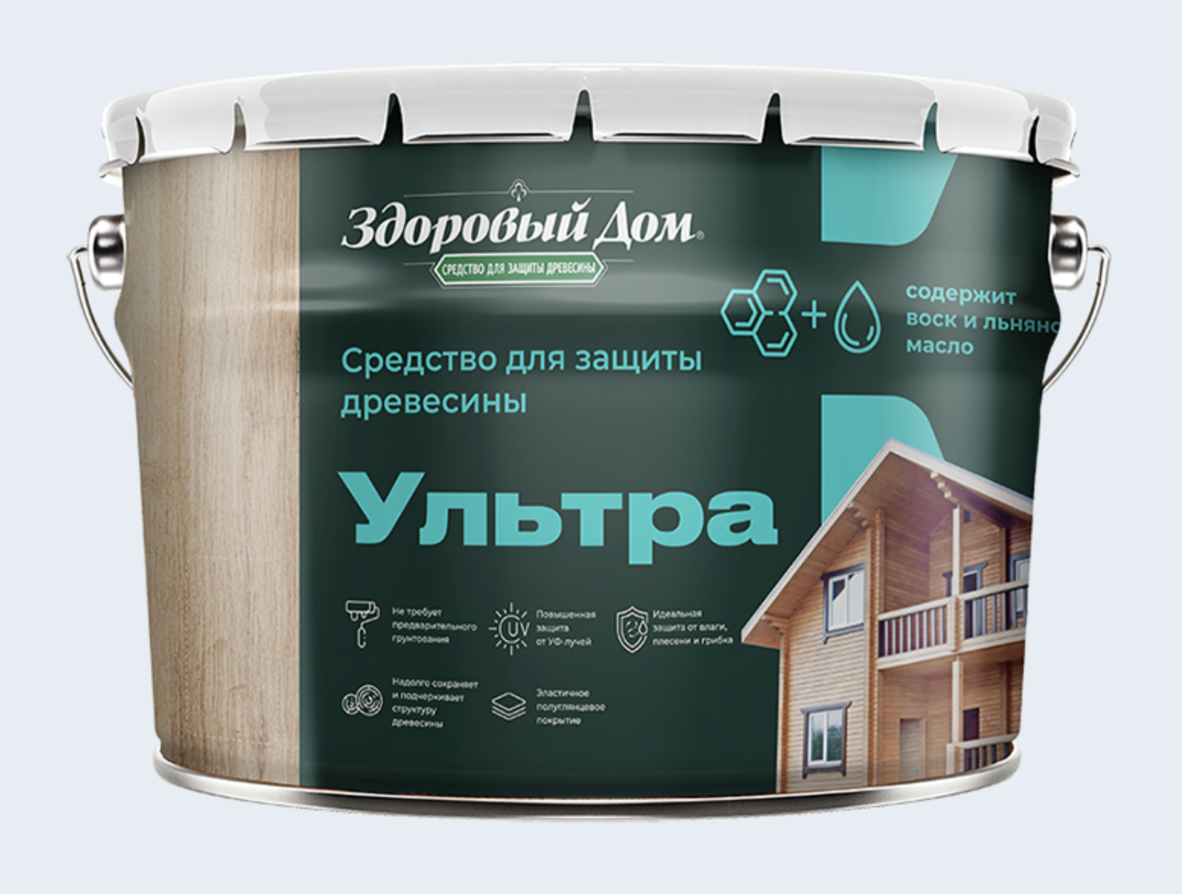 Изображение товара Защитно-декоративный антисептик лессирующий фактуру Здоровый Дом полуглянцевый цвет палисандр 9 л Изображение товара Защитно-декоративный антисептик лессирующий фактуру Здоровый Дом полуглянцевый цвет палисандр 9 л