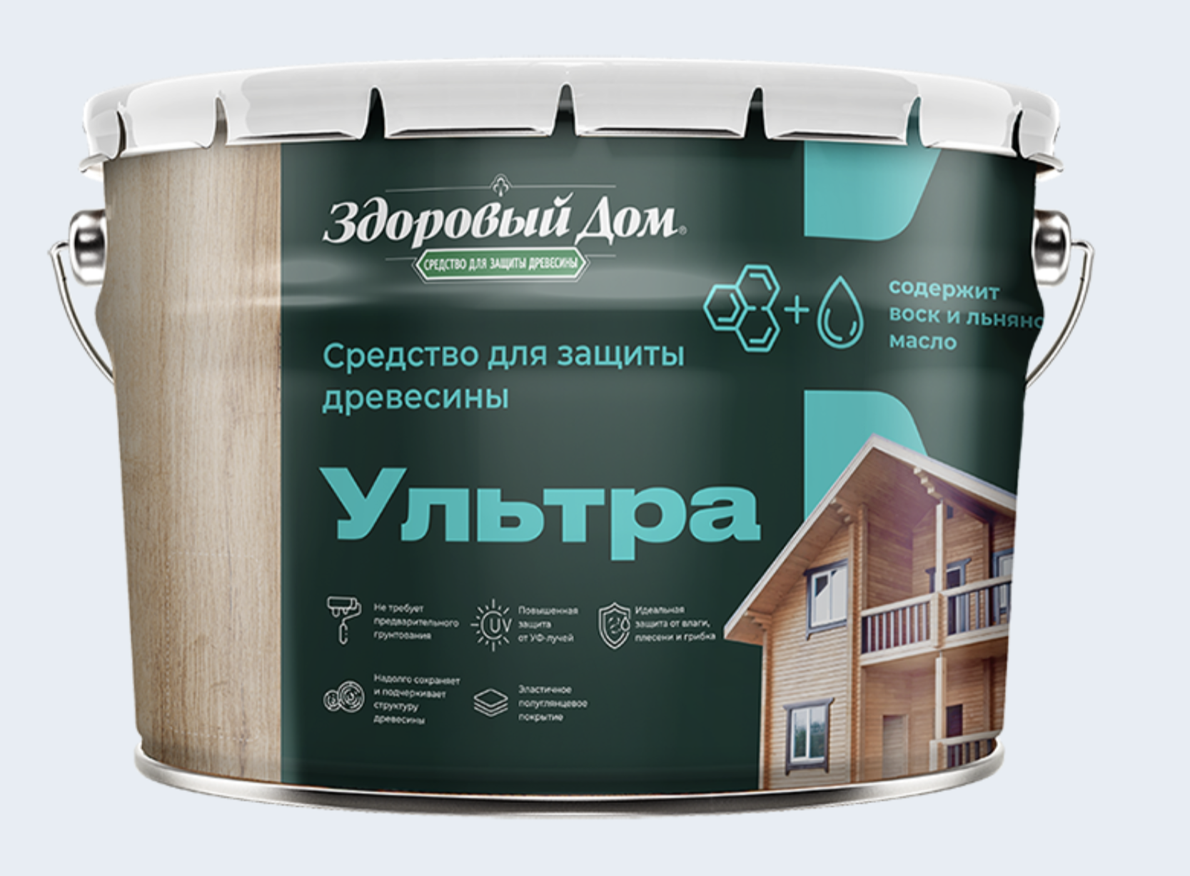 Изображение товара Защитно-декоративный антисептик лессирующий фактуру Здоровый Дом полуглянцевый цвет палисандр 2.7 л Изображение товара Защитно-декоративный антисептик лессирующий фактуру Здоровый Дом полуглянцевый цвет палисандр 2.7 л