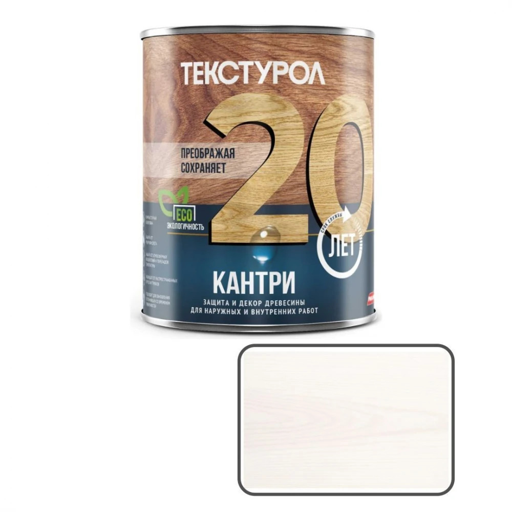 Изображение товара Защитно-декоративный антисептик кроющий фактуру Текстурол полуматовый цвет белый 0.9 л