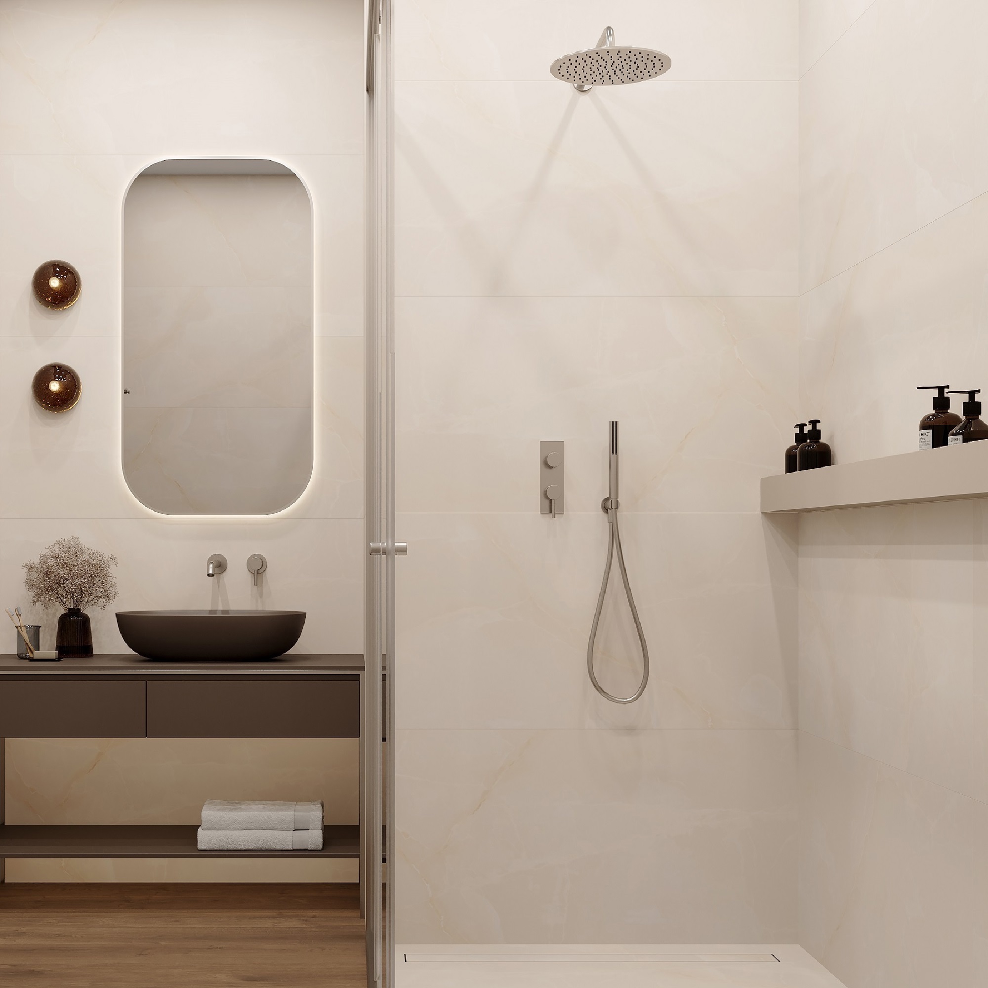 Изображение товара Глазурованный керамогранит Ceradim Payour Onyx Beige Карвинг 60x120 см 1.44 м² матовый цвет бежевый