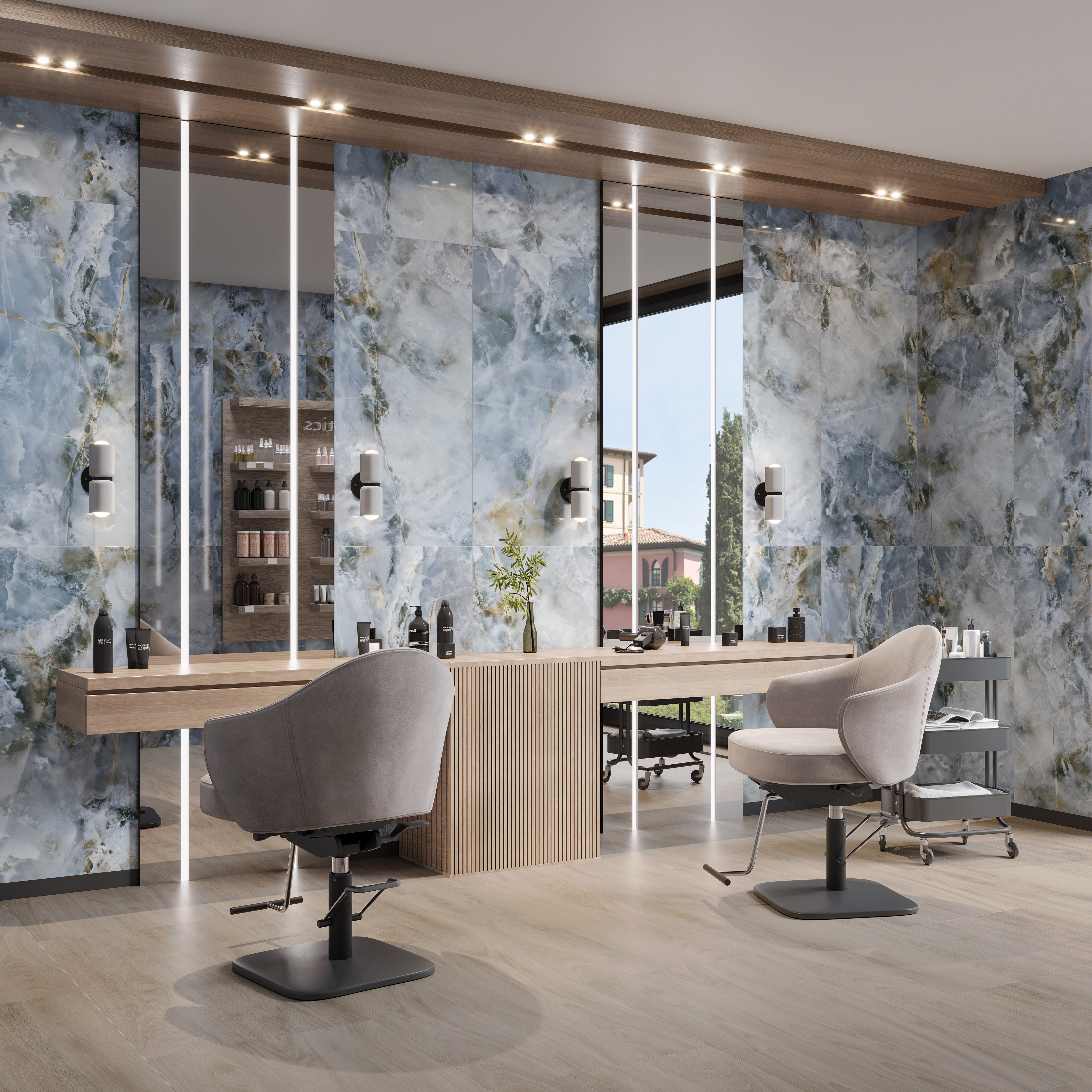 Изображение товара Глазурованный керамогранит Kerama Marazzi Мерибель 59.5x119.1 см 1.434 м² гладкий цвет синий