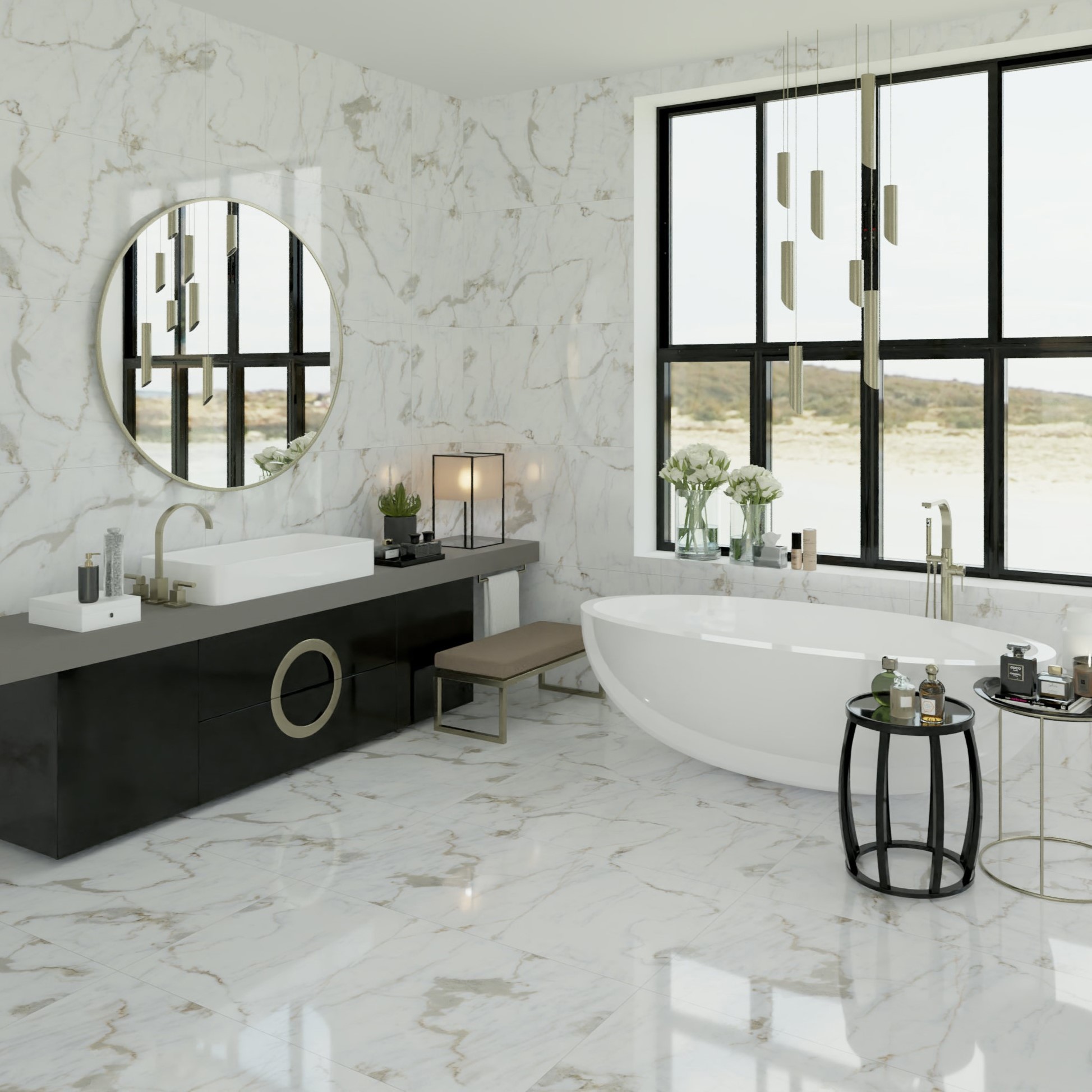 Изображение товара Керамогранит Sotgres Modern Statuario/модерн статуарио 60x120см 1.44 м² цвет белый мрамор