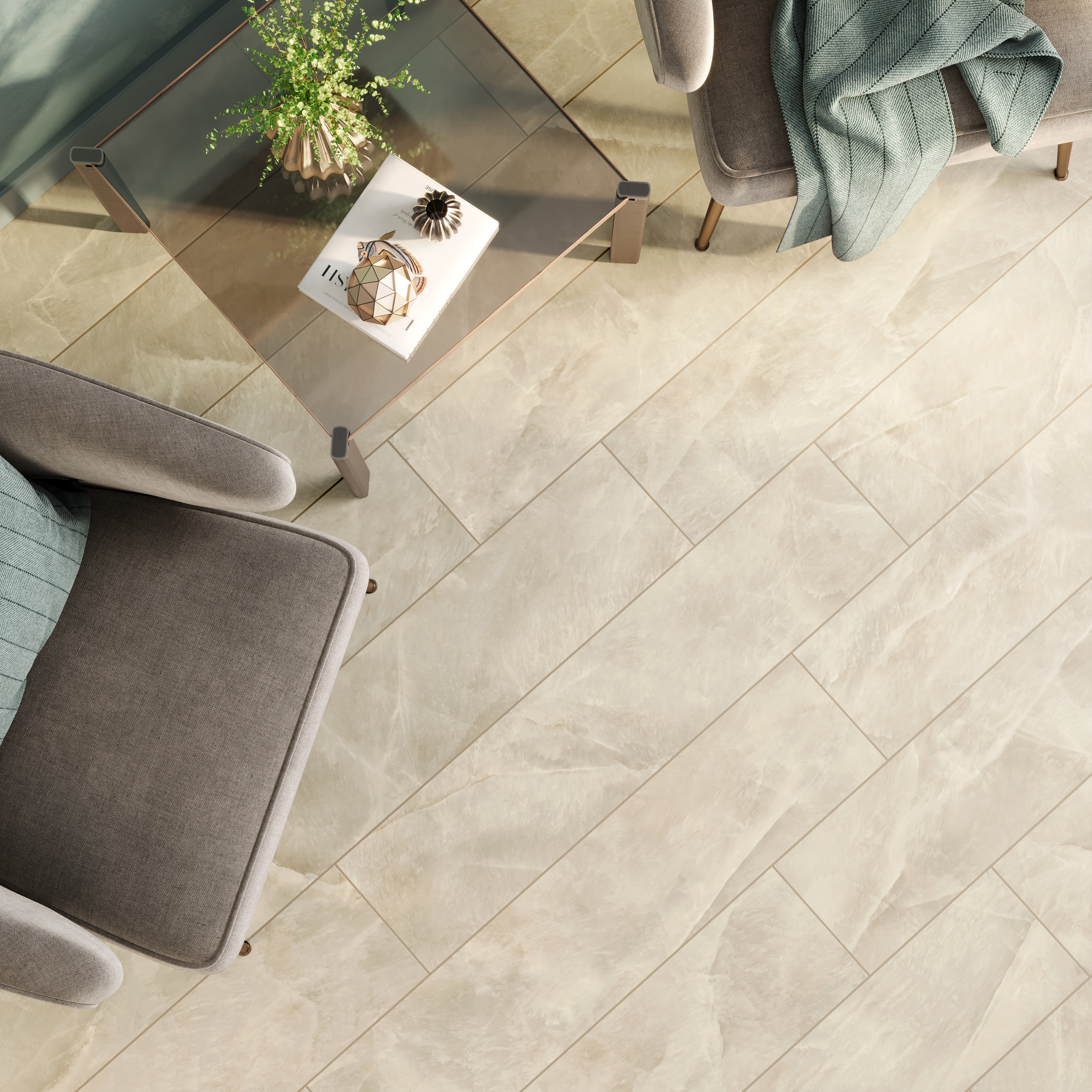 Изображение товара Керамогранит Alma Ceramica Seline 40 20x90 см - бежевый матовый с карвингом