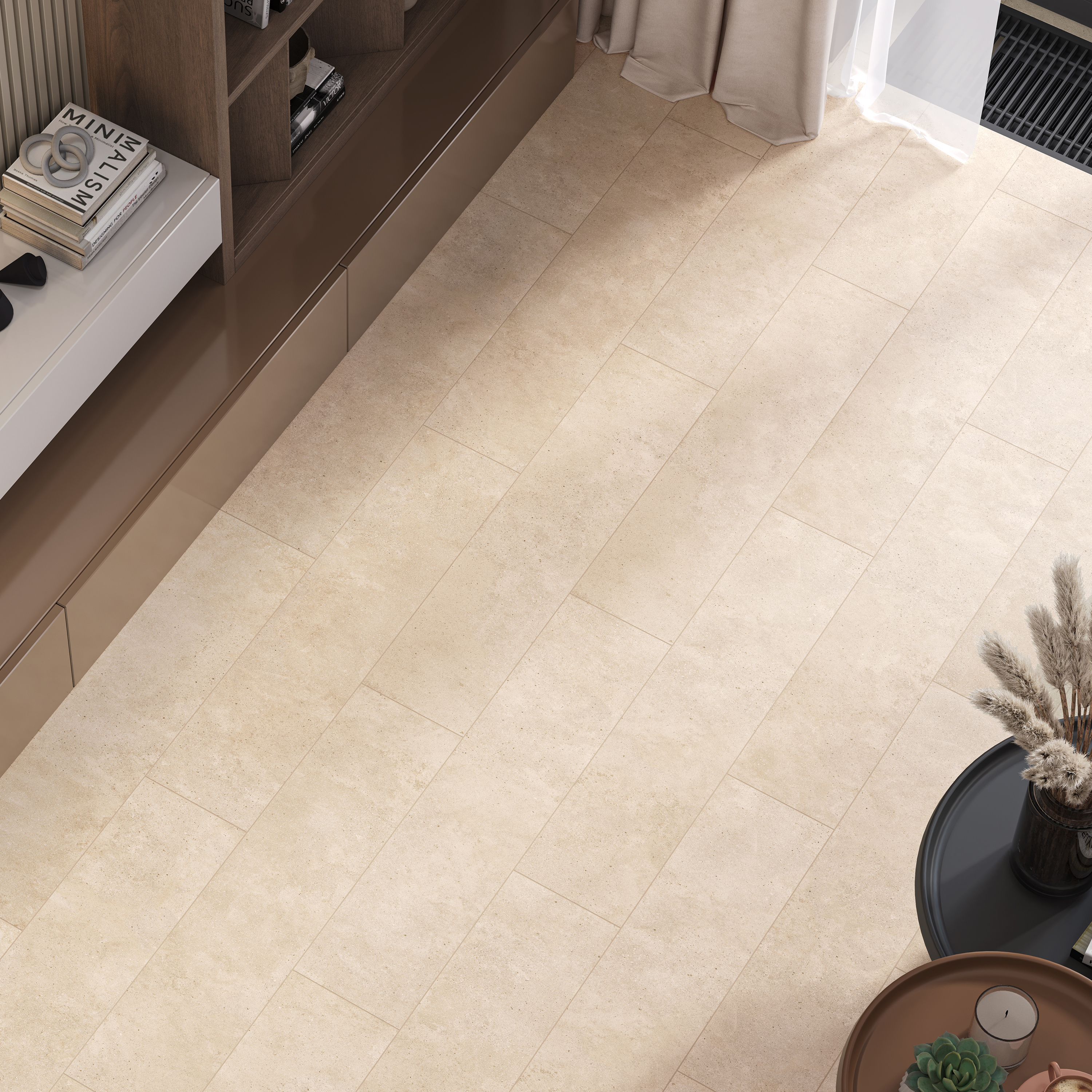 Изображение товара Глазурованный керамогранит Alma Ceramica Concrete Floor 40 20x90 см 1.62 м² матовый цвет бежевый