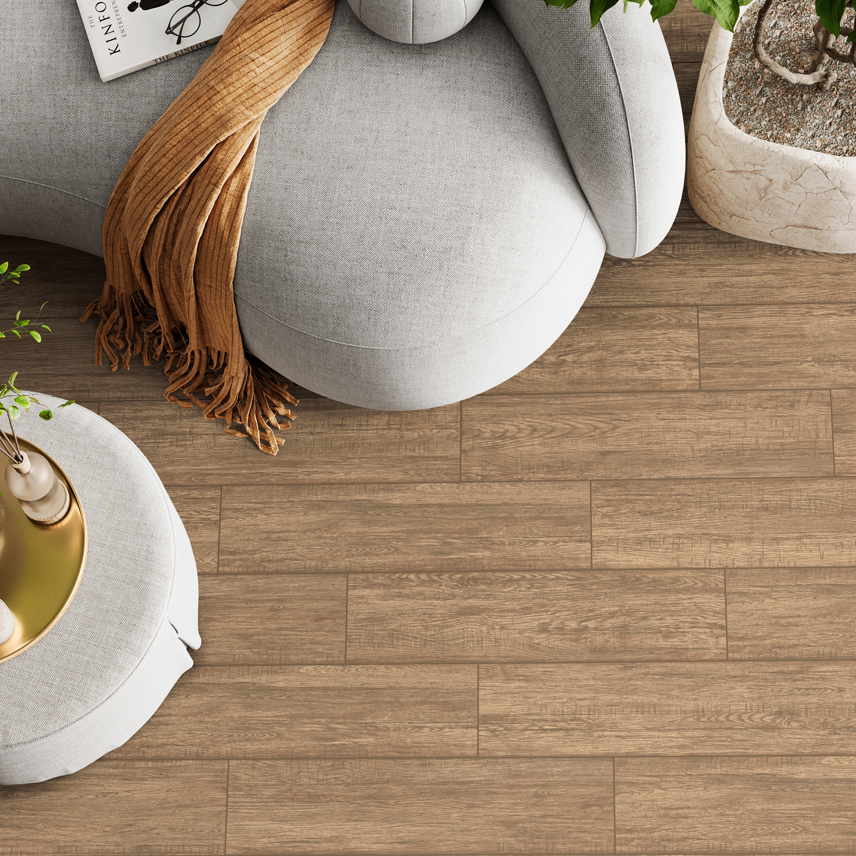 Изображение товара Глазурованный керамогранит Alma Ceramica Timber 40 15.1x60.2 см 1.82 м² матовый цвет коричневый Изображение товара Глазурованный керамогранит Alma Ceramica Timber 40 15.1x60.2 см 1.82 м² матовый цвет коричневый