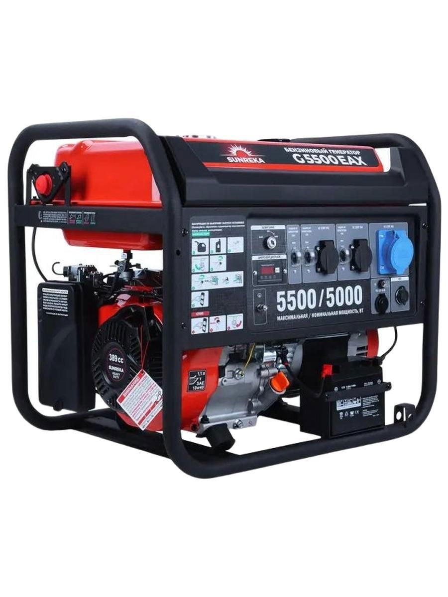 Изображение товара Генератор бензиновый Sunreka G5500EAX, 5.5 кВт