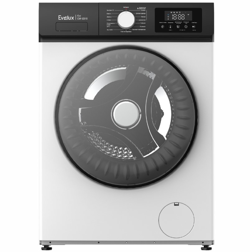 Изображение товара Стиральная машина Evelux Ew 42610 59.8x84.5x44.5 см 6 кг цвет белый Изображение товара Стиральная машина Evelux Ew 42610 59.8x84.5x44.5 см 6 кг цвет белый