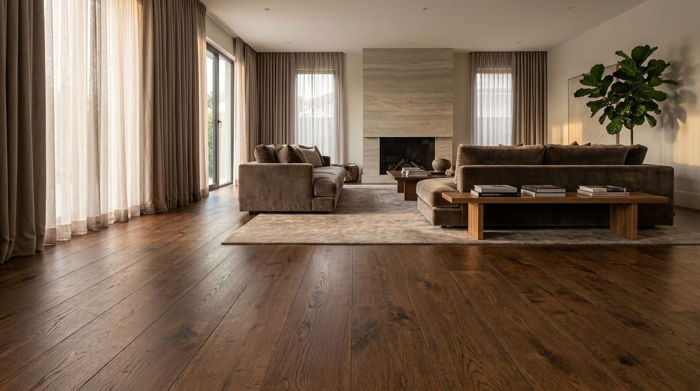Изображение товара Инженерная напольная доска Dw flooring коричневый тёмный класс 23 13 мм1.6032 м² Изображение товара Инженерная напольная доска Dw flooring коричневый тёмный класс 23 13 мм1.6032 м²