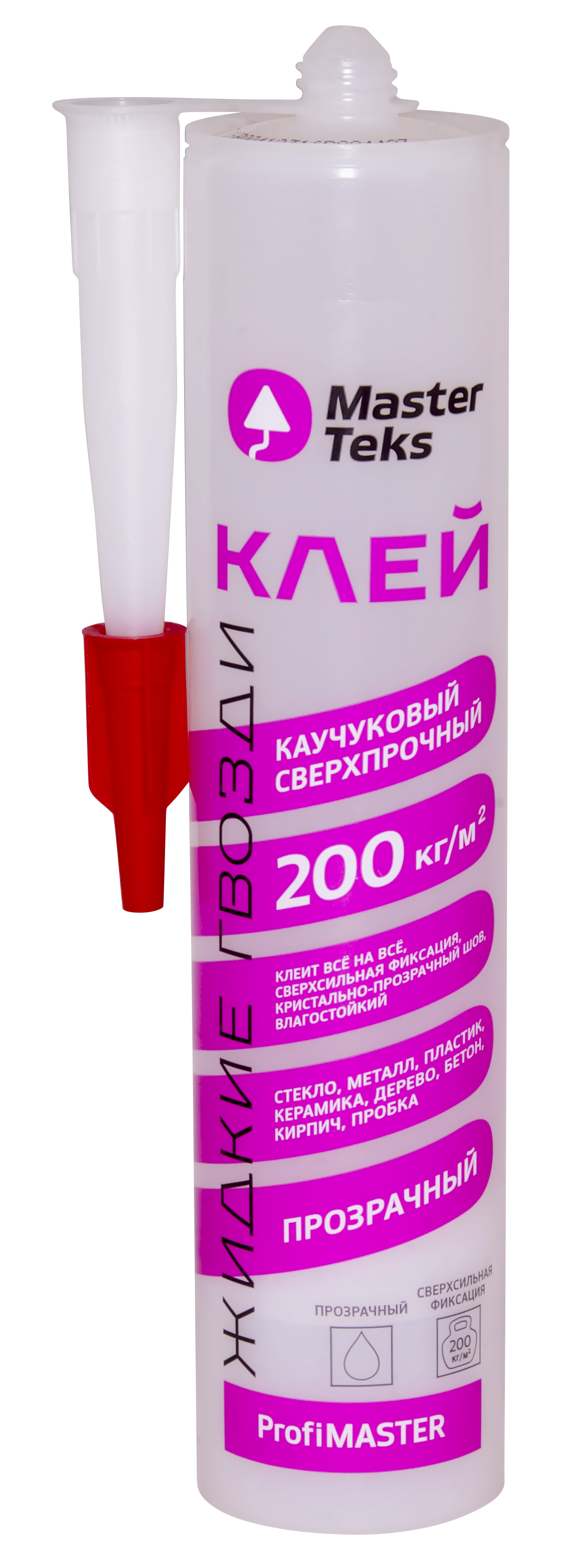 Изображение товара Клей монтажный каучуковый MasterTeks сверхпрочный прозрачный 300 г