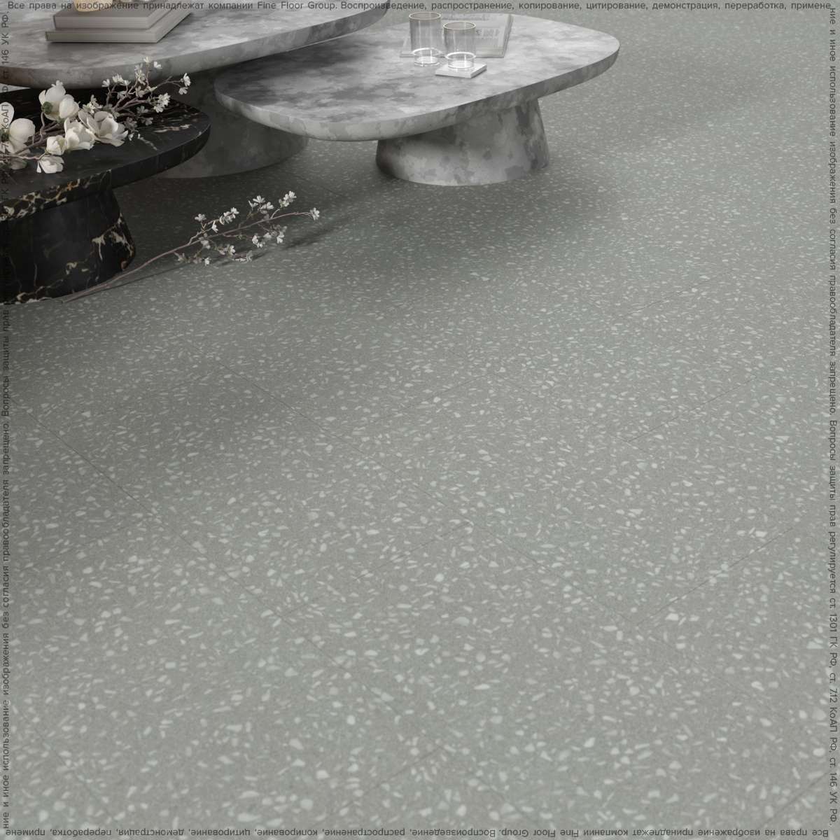 Изображение товара LVT Плитка EcoClick EcoStone Фицрой 31 класс влагостойкая в сером цвете