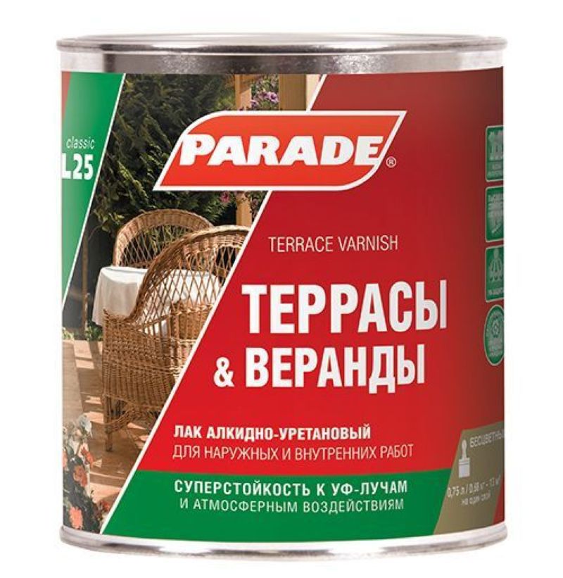 Изображение товара Лак для дерево полуматовый бесцветный 0.75 л Изображение товара Лак для дерево полуматовый бесцветный 0.75 л