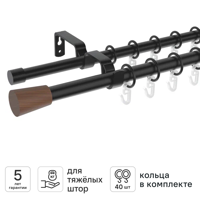 Изображение товара Настенный двухрядный раздвижной карниз KREAFORTA Каура d16/19 регулируемый Изображение товара Настенный двухрядный раздвижной карниз KREAFORTA Каура d16/19 регулируемый