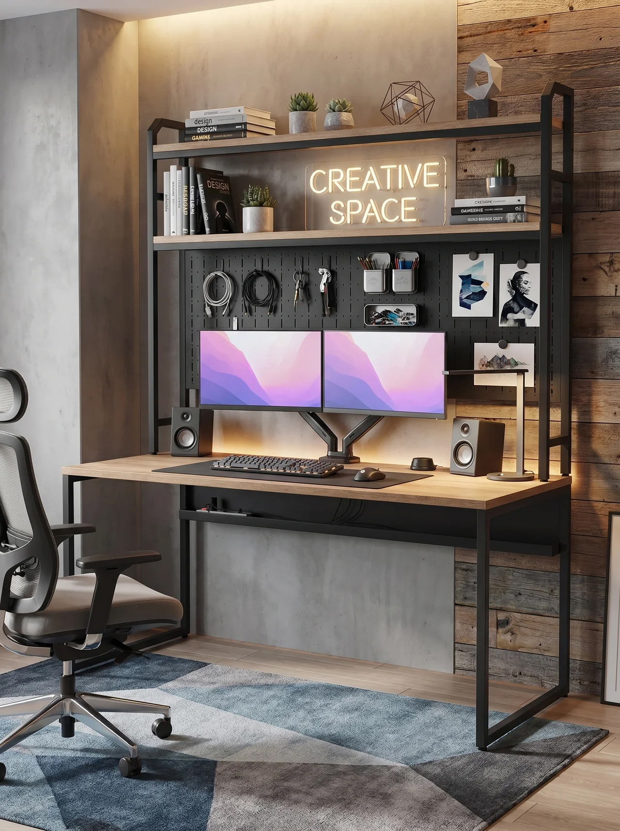 Изображение товара Стол офисный с полкой A1 Home Gross+Ws 140x75x70 см сталь цвет дуб сонома Изображение товара Стол офисный с полкой A1 Home Gross+Ws 140x75x70 см сталь цвет дуб сонома