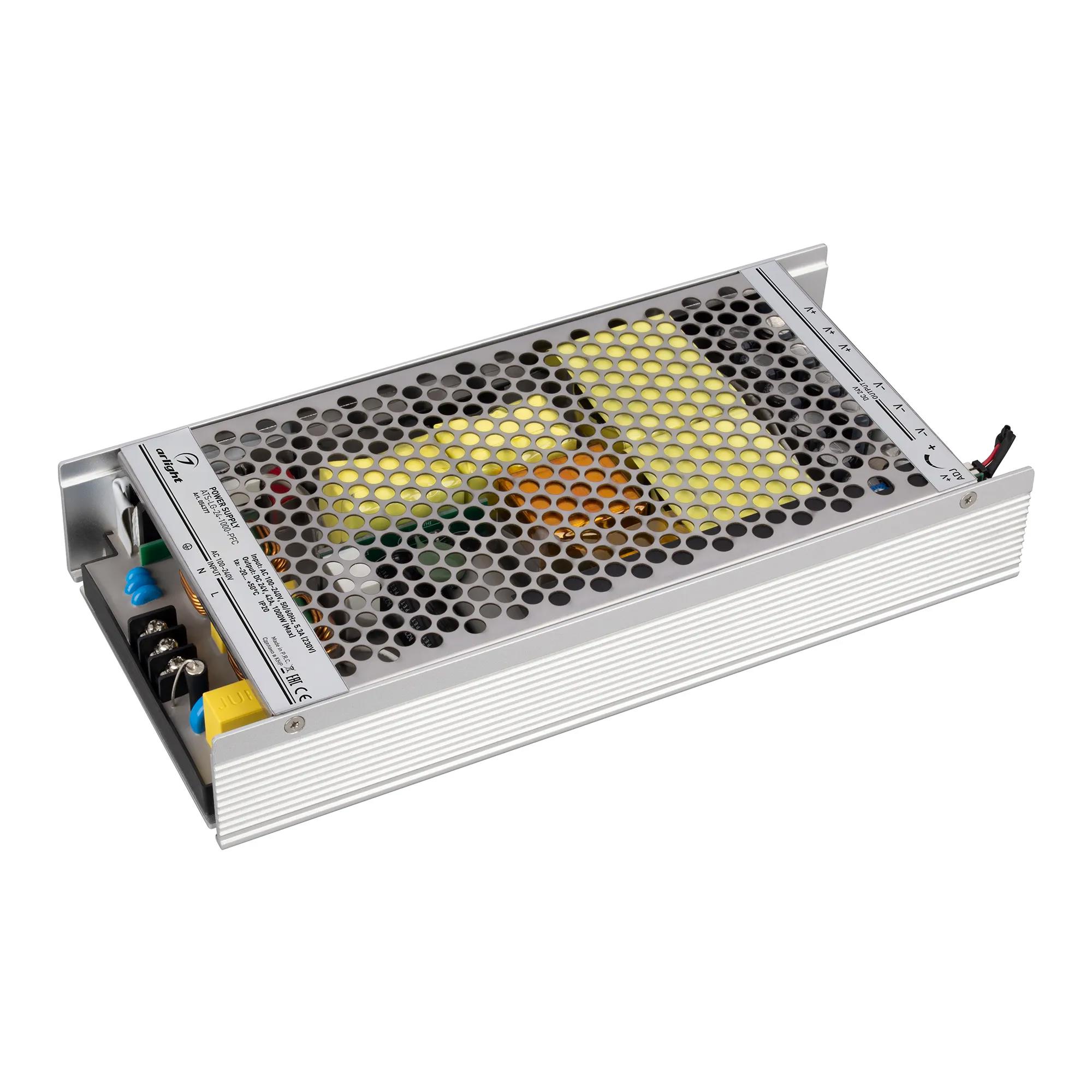Изображение товара Блок питания для светодиодной ленты Arlight ATS-LG-24-1000-PFC 054377 Изображение товара Блок питания для светодиодной ленты Arlight ATS-LG-24-1000-PFC 054377