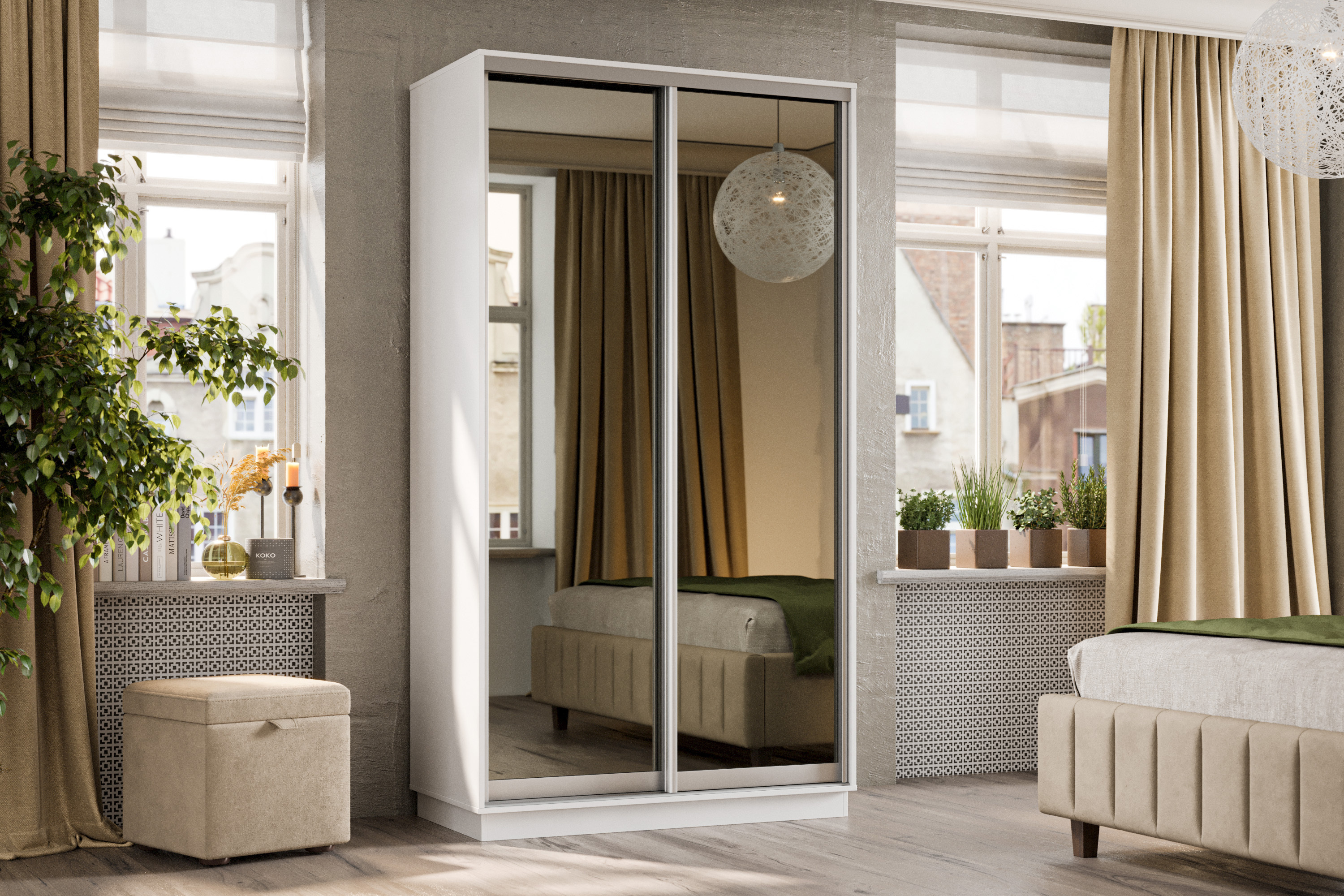 Изображение товара Шкаф-купе Хочу домой 220x150x60 см белый ремиум двухдверный Изображение товара Шкаф-купе Хочу домой 220x150x60 см белый ремиум двухдверный