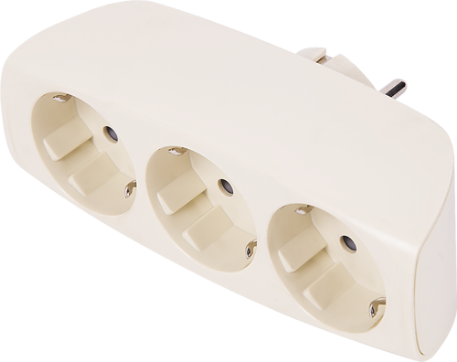Разветвитель Эра SP-3e 3 розетки с заземлением 16 А цвет бежевый