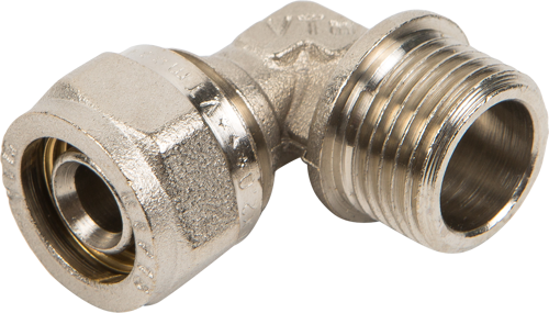 Угол комбинированный 90° Valtec 1/2"x16 мм НР никелированная латунь VTM.353