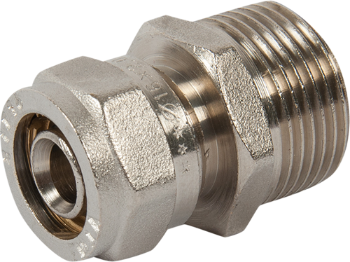 Переходник Valtec 3/4"x16 мм НР никелированная латунь VTM.301