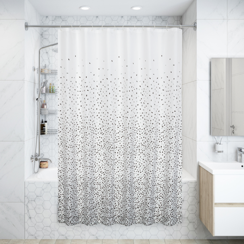 Штора для ванной Bath Plus Charme Red Confetti 180x200 см полиэстер цвет белый/серый