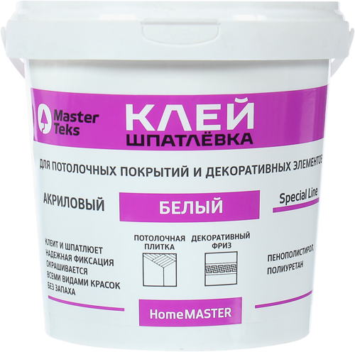 Клей-шпатлевка акриловый MasterTeks белый 1.7 кг