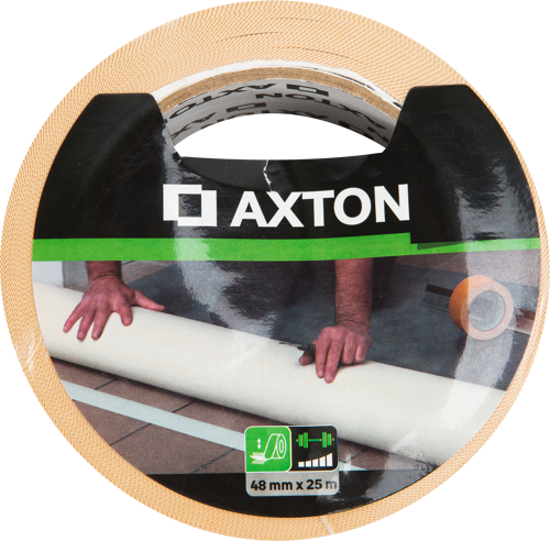 Лента клейкая двусторонняя для внутренних и наружных работ Axton 48 мм х 25 м цвет белый - фото 2