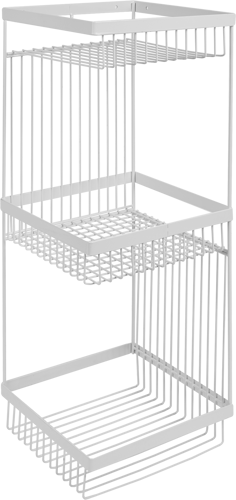 Полка для ванной Lemer Like трехъярусная прямая 20x20x52 см металл цвет белый
