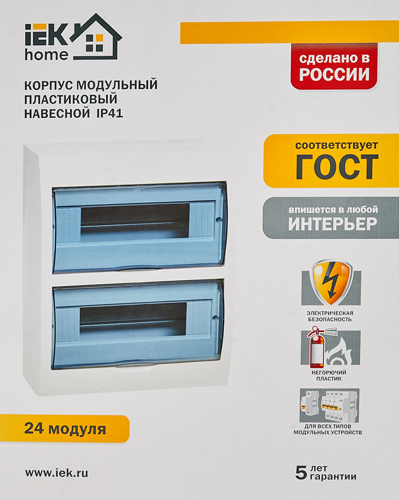 Щит распределительный навесной IEK Home ЩРН-П-24 24 модуля IP41 пластик - фото 6