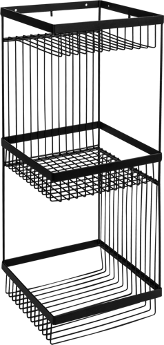 Полка для ванной Lemer Like трехъярусная прямая 20x20x52 см металл цвет чёрный