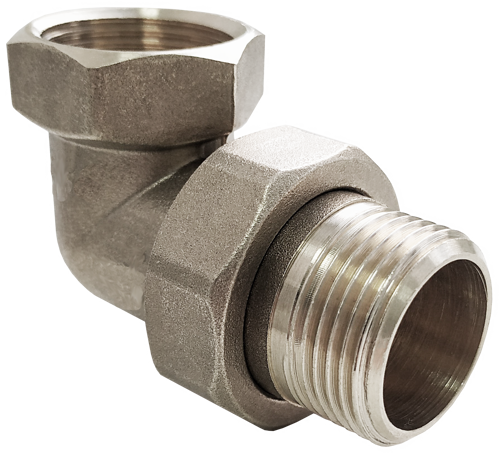 Сгон угловой американка Valfex 1/2" ВР-НР мм никелированная латунь VF.098.N.012.BIR