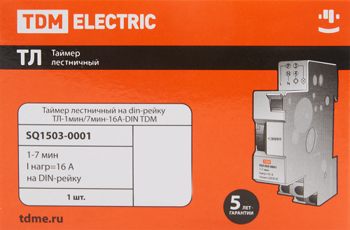 Таймер лестничный TDM Electric ТЛ-1мин/7мин-16А-DIN - фото 5