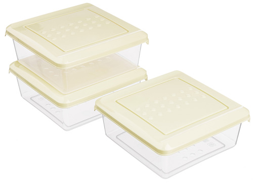 Контейнер для продуктов Homver 500 мл полипропилен цвет бежевый 3 шт - фото 2