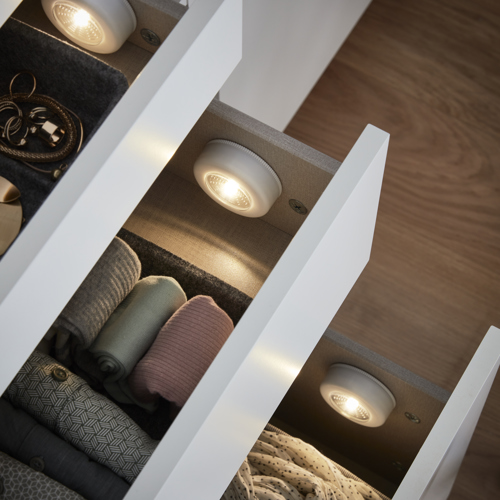 Набор светодиодных светильников на батарейках, цвет белый, 3 шт. - фото 4