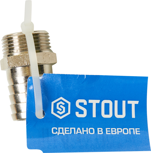 Штуцер Stout 3/4"x25 мм НР никелированная латунь - фото 3