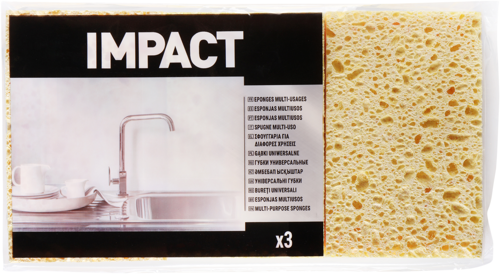 Губки для уборки Impact 11x7x2.5 см целлюлоза 3 шт.
