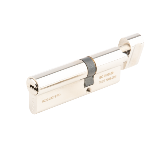 Цилиндр Apecs Pro 55x35 мм ключ/вертушка цвет никель