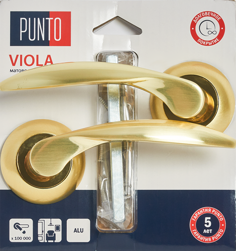 Дверные ручки Punto Viola без запирания цвет матовое золото - фото 3