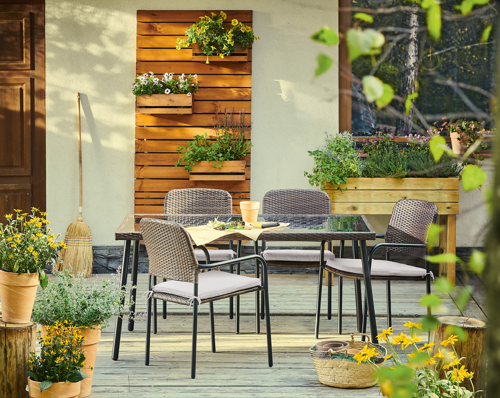 Стол садовый Zena 90x150x74 см сталь/стекло цвет коричневый - фото 8