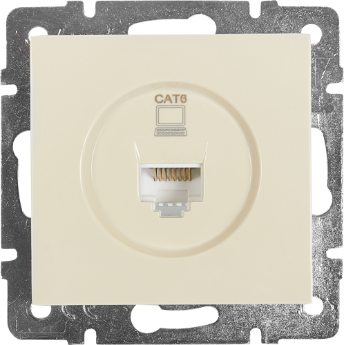Розетка компьютерная встраиваемая Lezard Vesna cat 6 цвет кремовый