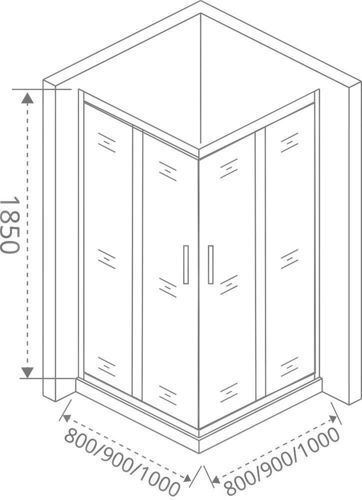 Душевая ширма Makiato CR-90-C-B, квадратный 90x90 см черный профиль прозрачное стекло раздвижной - фото 6
